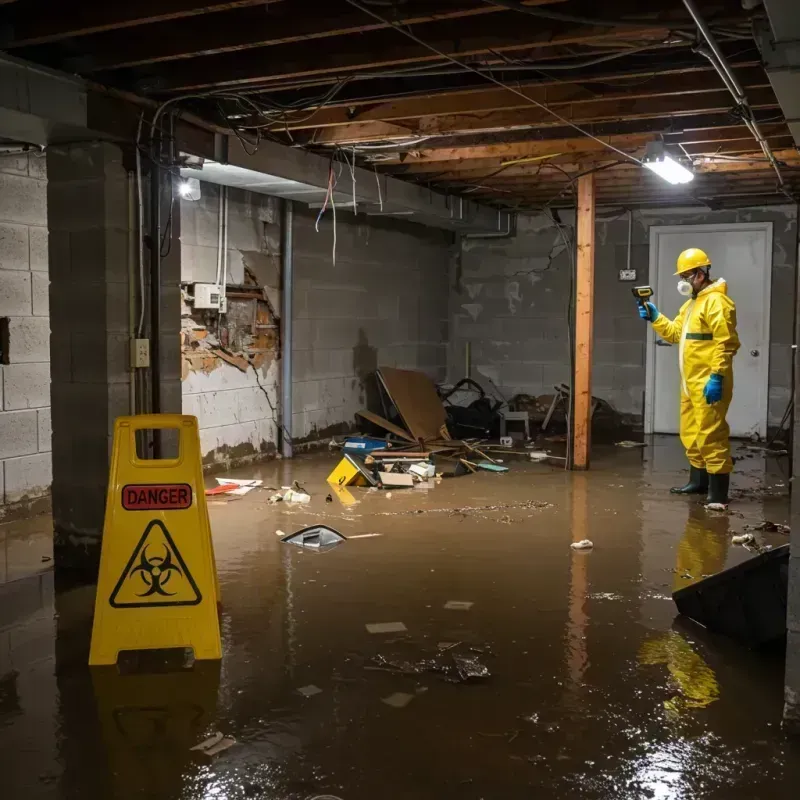 Flooded Basement Electrical Hazard in Keyser, WV Property